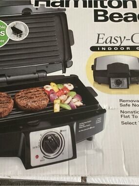 Hamilton Beach Black and Silver Electric Indoor Grill with Dial Control